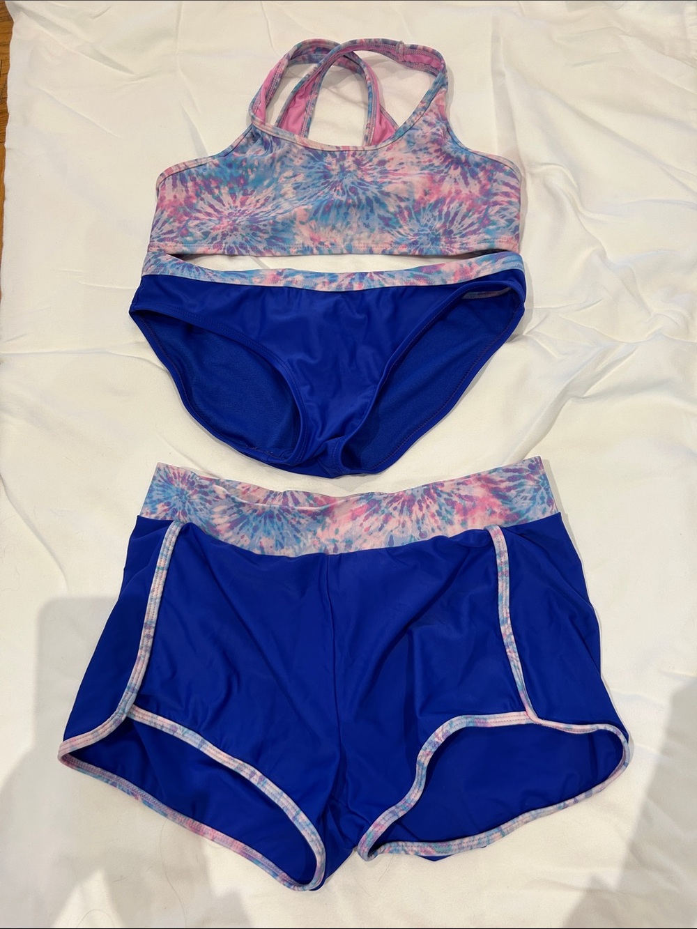 3 piece girls bathing suit size 14 - Picture 1 of 4